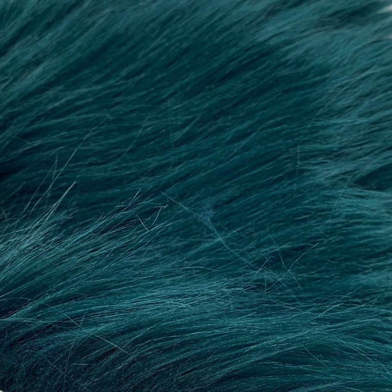 Teal 60" Wide Shaggy Faux Fur Fabric, Sold By The Yard.