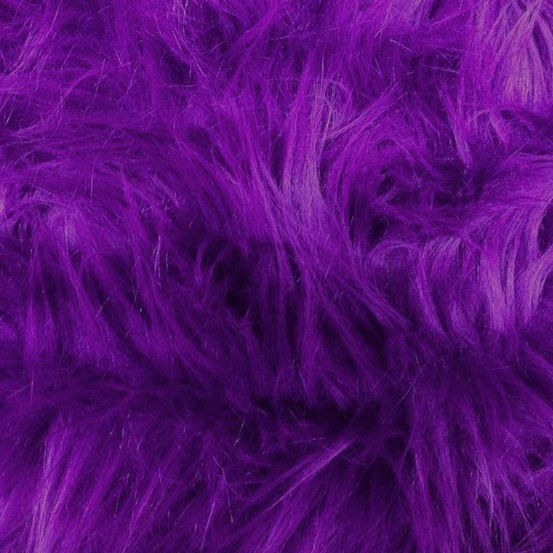 Purple 60" Wide Shaggy Faux Fur Fabric, Sold By The Yard.