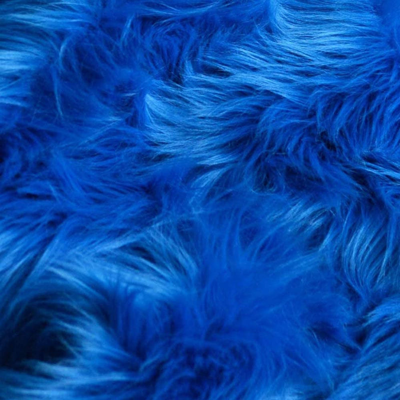 Royal Blue 60" Wide Shaggy Faux Fur Fabric, Sold By The Yard.