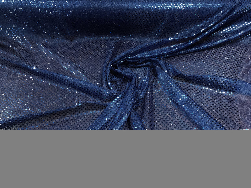 Navy Blue 44/45" Wide Faux Sequin Light weight Knit Fabric Shiny Dot Confetti for Sewing Costumes Apparel Crafts Sold by The Yard.