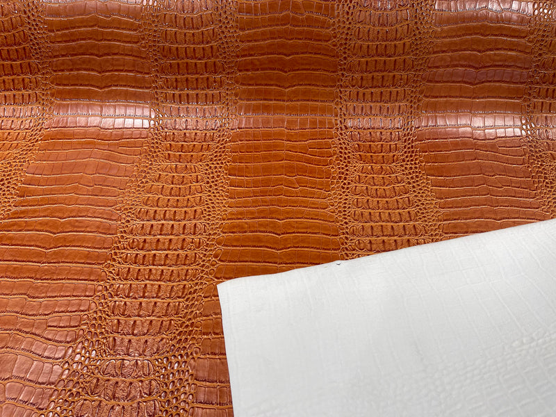 Vinyl Fabric Crocodile Gator Fake Leather Upholstery 54 Wide Sold by The  Yard (Orange)