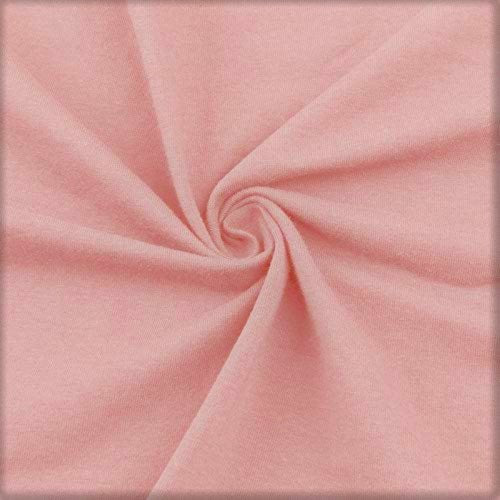 Peach 58/60" Wide, 95% Cotton 5 percent Spandex, Cotton Jersey Spandex Knit Blend, 4 Way Stretch Fabric Sold By The Yard.