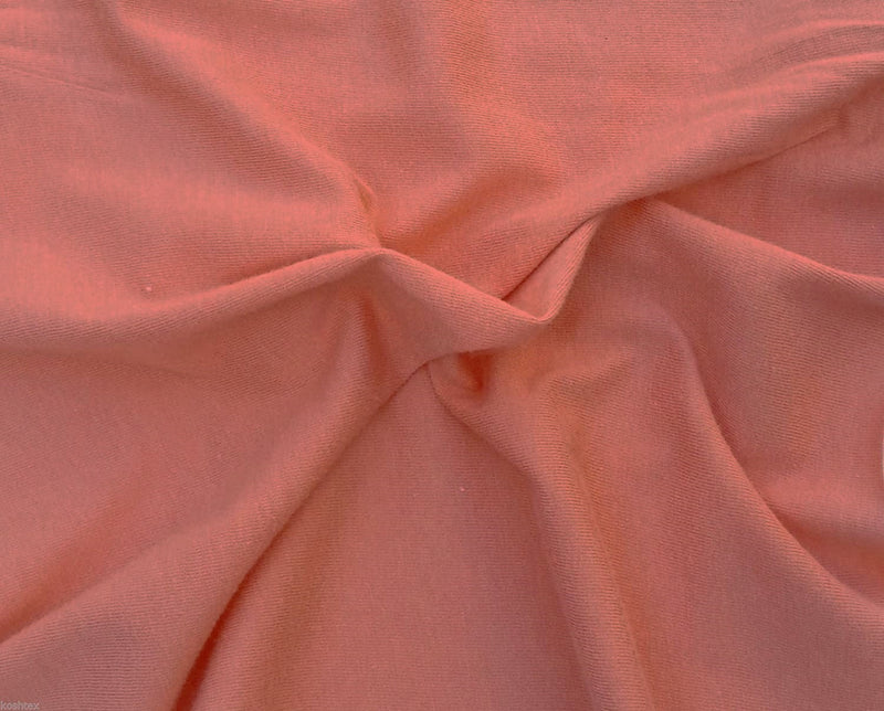 Salmon 58/60" Wide, 95% Cotton 5 percent Spandex, Cotton Jersey Spandex Knit Blend, 4 Way Stretch Fabric Sold By The Yard.