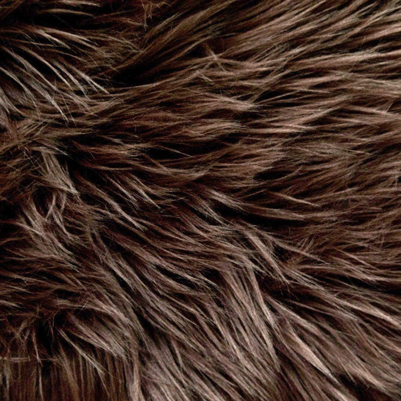 Brown 60" Wide Shaggy Faux Fur Fabric, Sold By The Yard.