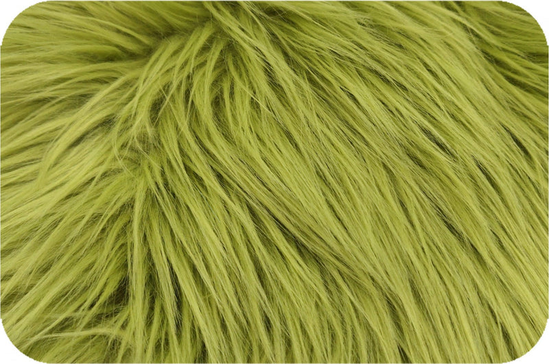 Olive Green 60" Wide Shaggy Faux Fur Fabric, Sold By The Yard.