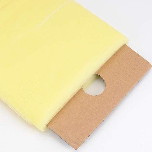 Light Yellow 54" Wide by 40 Yards Long (120 Feet) Polyester Tulle Fabric Bolt, for Wedding and Decoration.