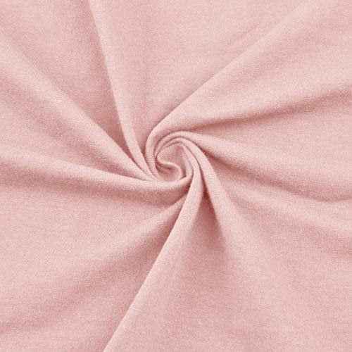 Blush Pink 58/60" Wide, 95% Cotton 5 percent Spandex, Cotton Jersey Spandex Knit Blend, 4 Way Stretch Fabric Sold By The Yard.
