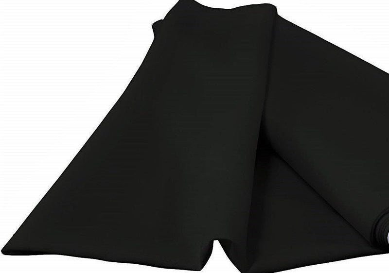 Black 60" Wide 100% Polyester Spun Poplin Fabric Sold By The Yard.