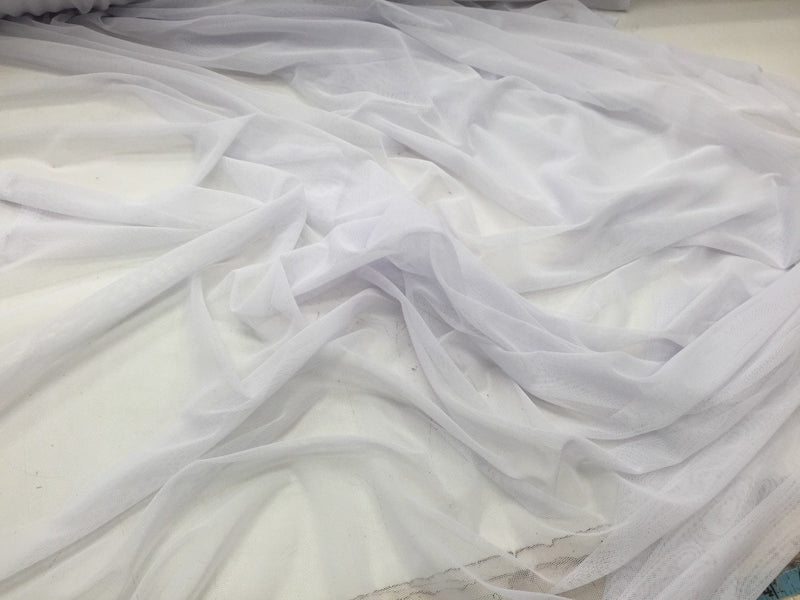 White power mesh 4 way stretch nylon lycra spandex. Dance wear./Wedding/Bridal/Prom/Nightgowns.