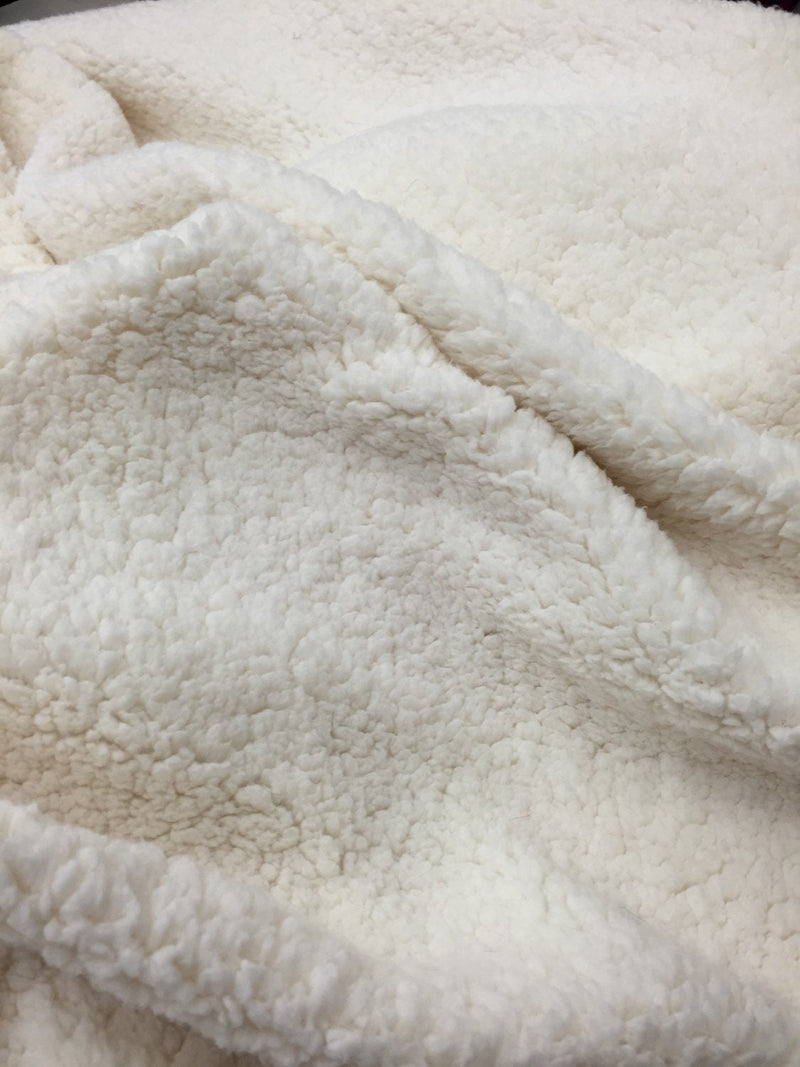 WHITE SHAGGY FAUX FAKE FUR FABRIC (58 in.) Sold By The Yard