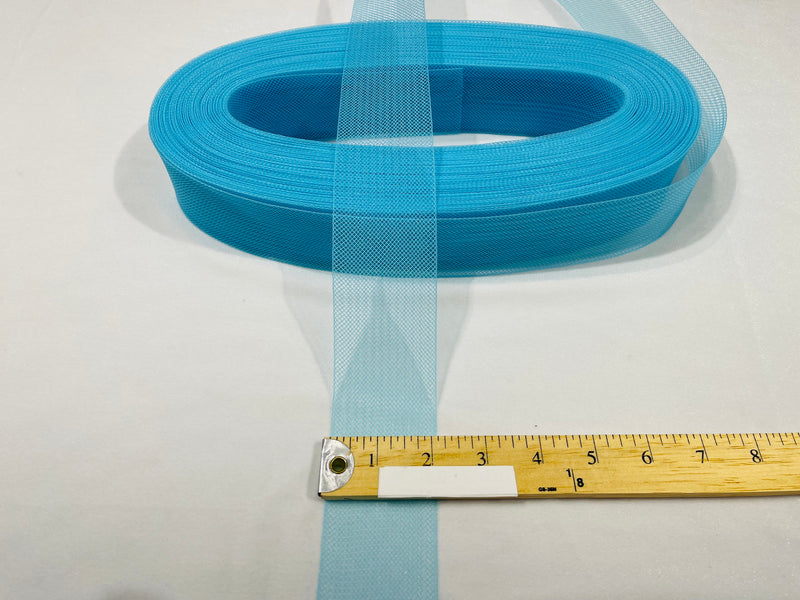 Turquoise Crinoline horsehair braid trim 2 inch -sold by the yard.