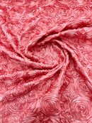 3D ROSETTE SATIN FABRIC (by the yard)