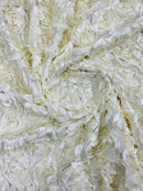 3D ROSETTE SATIN ON MESH FABRIC (by the yard)