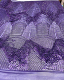 FRINGE SEQUIN ON STRETCH MESH FABRIC (By The Yard)