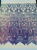 ROYALTY SEQUIN DAMASK ON STRETCH MESH FABRIC (By The Yard)