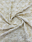 3D ROSETTE SATIN FABRIC (by the yard)