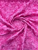 3D ROSETTE SATIN FABRIC (by the yard)