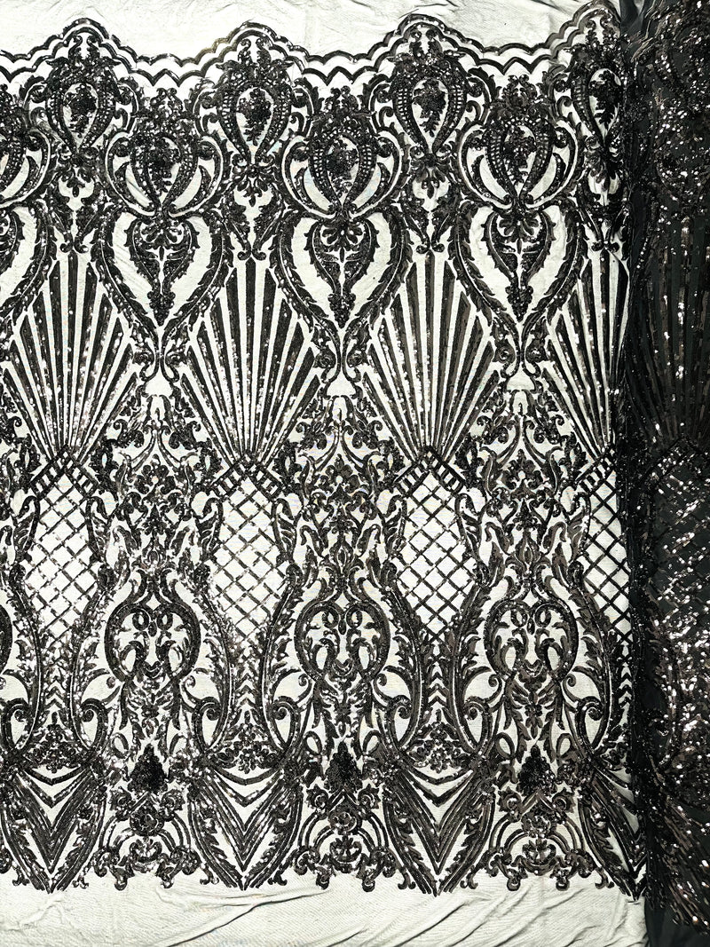 New sequin shell damask design (by the yard)