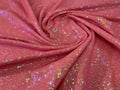 Mini glitz sequins iridescent mermaid fish scales-embroider on a 2 way stretch mesh fabric-sold by the yard