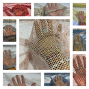 AB RHINESTONES ON A FISH NET FABRIC (By The Yard)