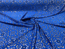 TRICOT NYLON SPANDEX BANDANNA PRINT FABRIC (by the yard)