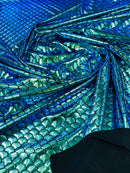 MERMAID FISH FOIL SPANDEX FABRIC (by the yard)
