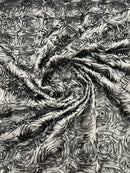 3D ROSETTE SATIN FABRIC (by the yard)