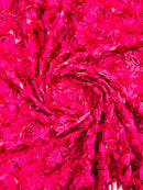 3D ROSETTE SATIN ON MESH FABRIC (by the yard)