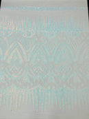 TRIBAL SEQUIN STRETCH MESH FABRIC (By The Yard)