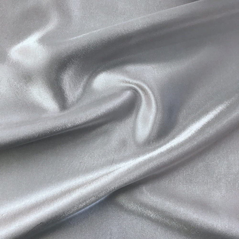Silk Satin Fabric Pure Solid Fabric NO.63 Grey Cream Color for Wedding,  Evening Dress, Shirts, Pants Sell by the Yard 