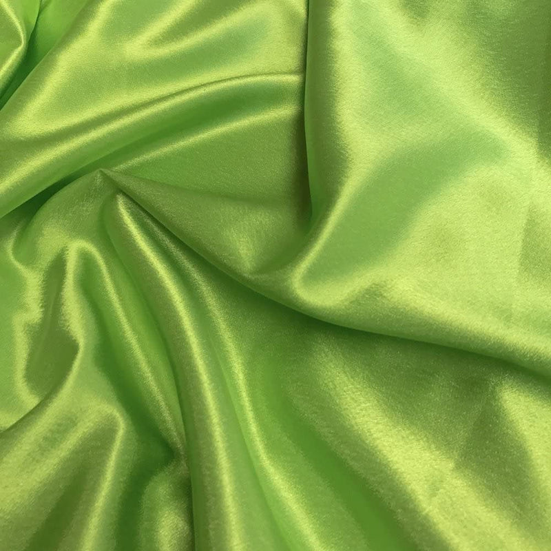 SOLID SATIN FABRIC - LIME GREEN - 60 WIDTH - SOLD BTY 