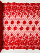 Lia 3d floral design embroider with pearls in a mesh lace-dresses-fashion-prom-sold by the yard