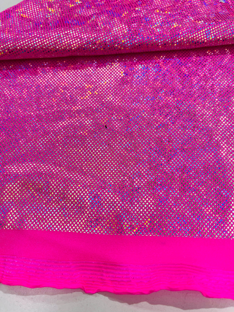 Shattered Glass Foil Iridescent Hologram 58/60” Wide 4 Way Stretch Spandex Nylon Fabric-Sold by the yard.