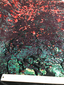 CAMO REVERSIBLE SEQUIN STRETCH VELVET FABRIC (By The Yard)