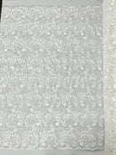 Angela Metallic corded lace fabric-prom-sold by the yard.