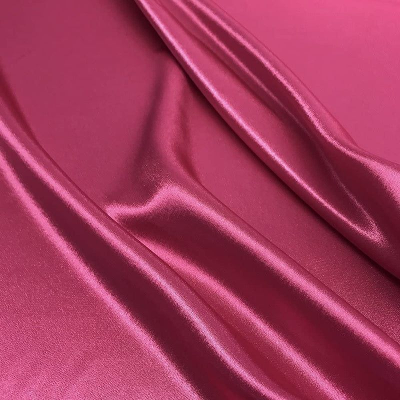 Crepe Back Satin Bridal Fabric Drapery Soft 60 inch Inches by The Yard (Fuchsia), Pink