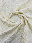 3D ROSETTE SATIN FABRIC (by the yard)
