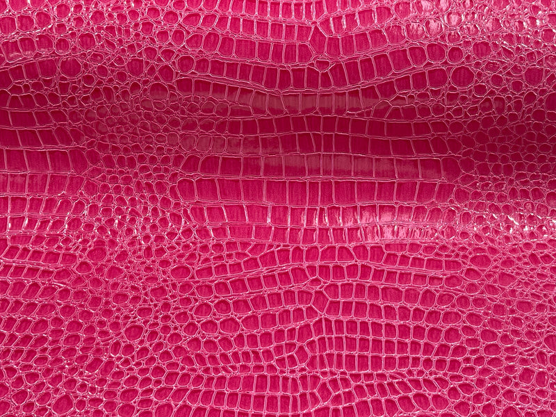 Fuchsia Faux Crocodile Vinyl Embossed 3D Scales-Faux Leather-Sold By Yard
