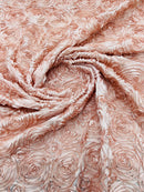 3D ROSETTE SATIN FABRIC (by the yard)