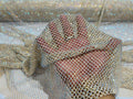 AB RHINESTONES ON A FISH NET FABRIC (By The Yard)