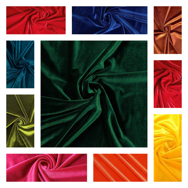 Stretch Velvet Fabric - Peach / Yard Many Colors Available