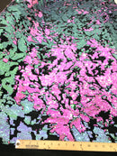 CAMO REVERSIBLE SEQUIN STRETCH VELVET FABRIC (By The Yard)