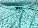 TRICOT NYLON SPANDEX BANDANNA PRINT FABRIC (by the yard)