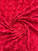 3D ROSETTE SATIN FABRIC (by the yard)