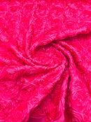 3D ROSETTE SATIN FABRIC (by the yard)