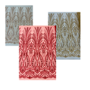 New damask embroider and heavy beaded on a mesh lace fabric-sold by the yard