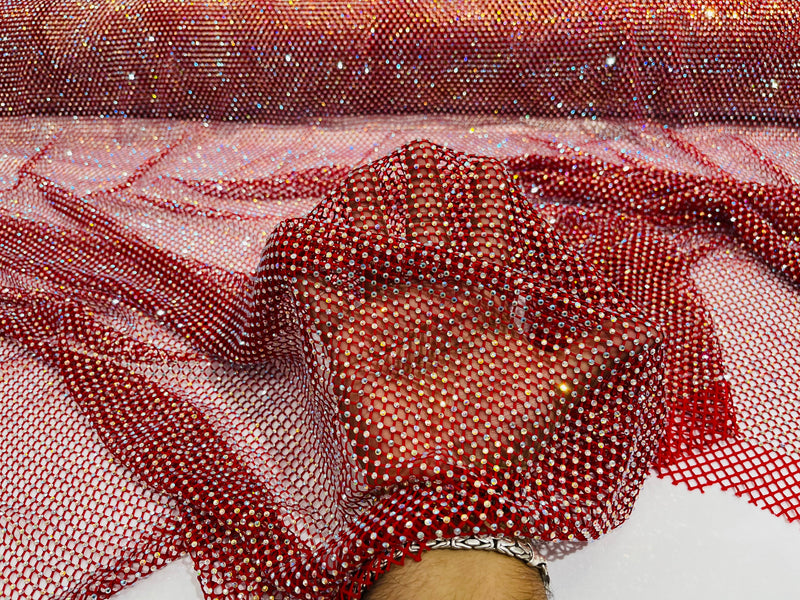 BEST PRICE Hot Pink Fish Net Mesh Fabric, Nylon Spandex Fuchsia