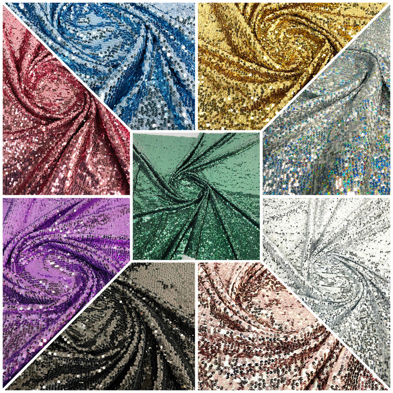 Aqua Glitz Sequin Fabric - by The Yard