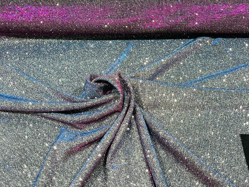 Lavender/Purple moon shadow glitter metallic fabric material lame knitted- Sold by the yard.