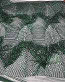 FRINGE SEQUIN ON STRETCH MESH FABRIC (By The Yard)